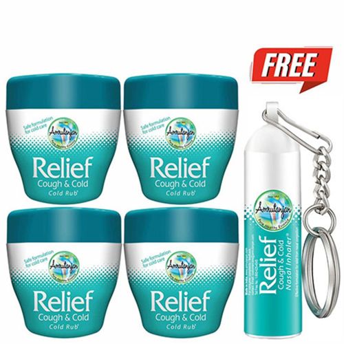 Amrutanjan Relief Cough and Cold Rub® 30 gms (4 units) + FREE Amrutanjan Relief Nasal Inhaler® 0.75 gms (₹45)
