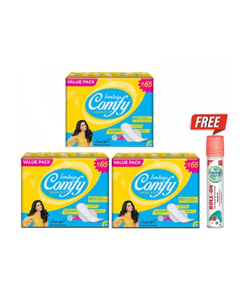 Comfy Snug Fit® Value Pack (3 units) + FREE Amrutanjan Faster Relaxation Roll-On™ 5 ml (₹35)