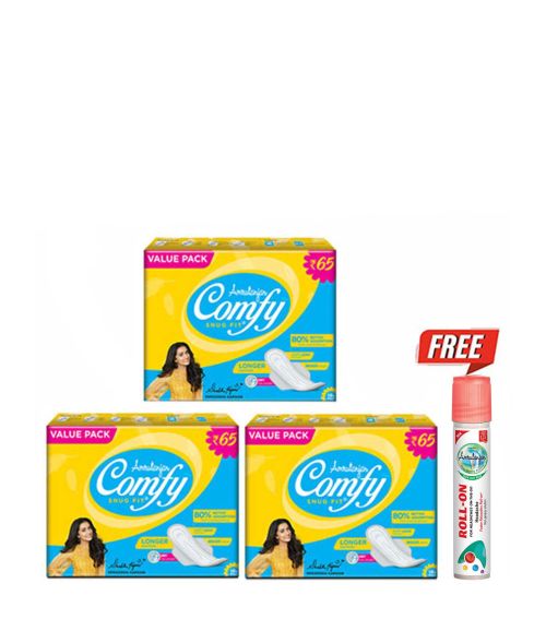 Comfy Snug Fit® Value Pack (3 units) + FREE Amrutanjan Faster Relaxation Roll-On™ 5 ml (₹35)