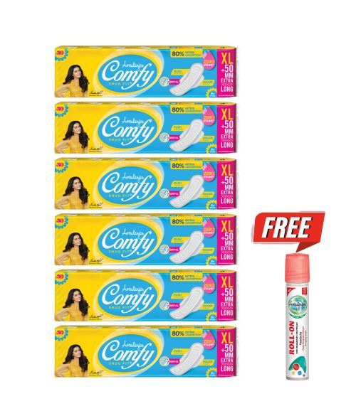 Comfy Snug Fit® Extra Long (6 units) + FREE Amrutanjan Faster Relaxation Roll-On™ 5 ml (₹35)