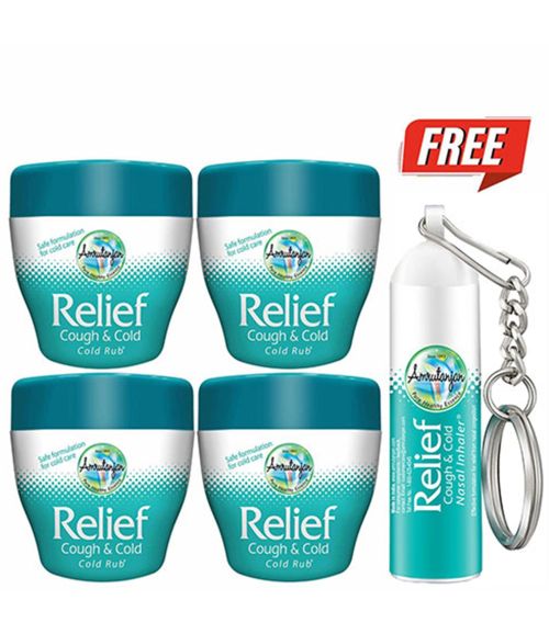 Amrutanjan Relief Cough and Cold Rub® 30 gms (4 units) + FREE Amrutanjan Relief Nasal Inhaler® 0.75 gms (₹45)